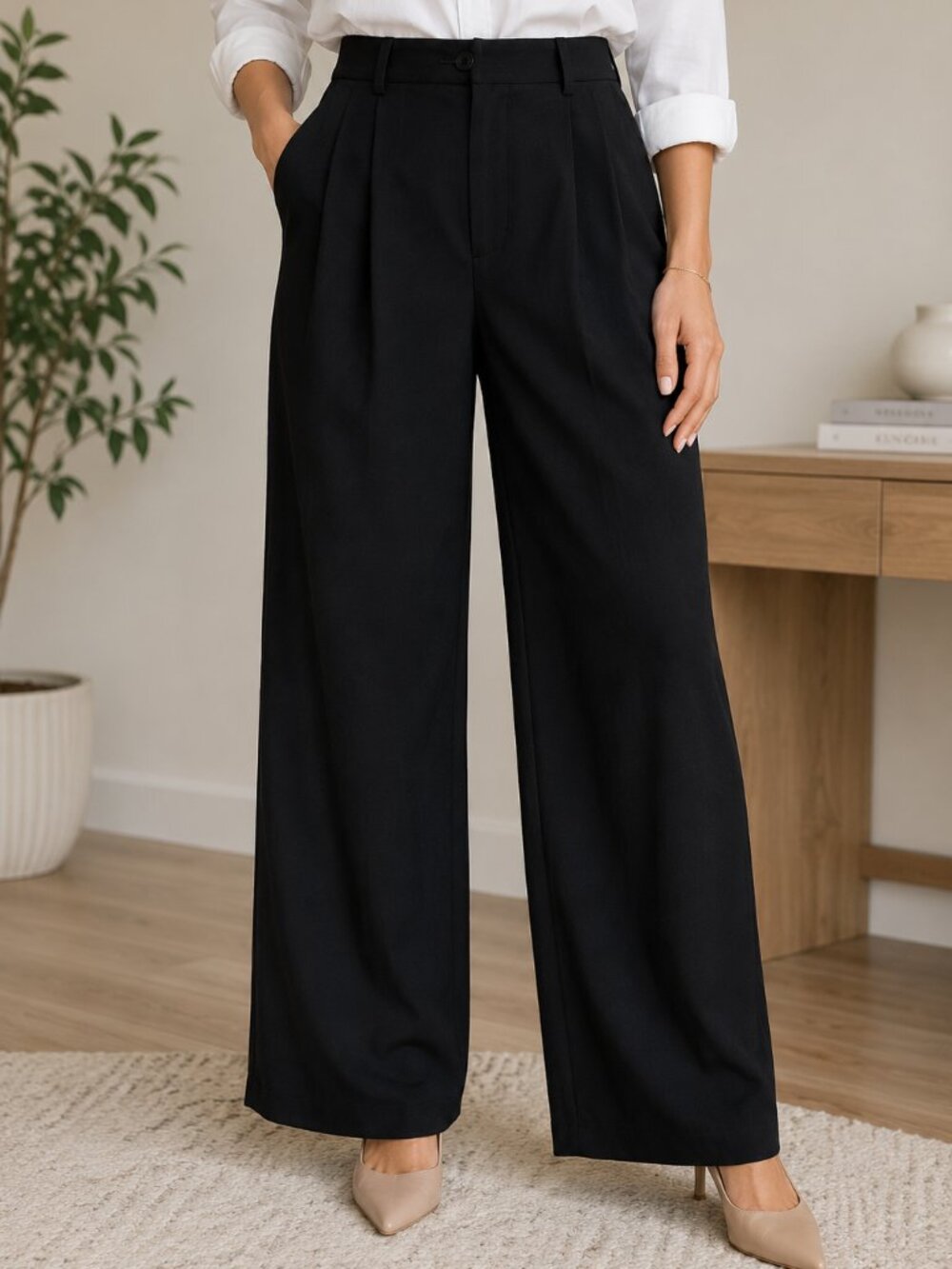 Wild Fable Black Wide Leg Pants Women's XS High Waisted Office Business Casual